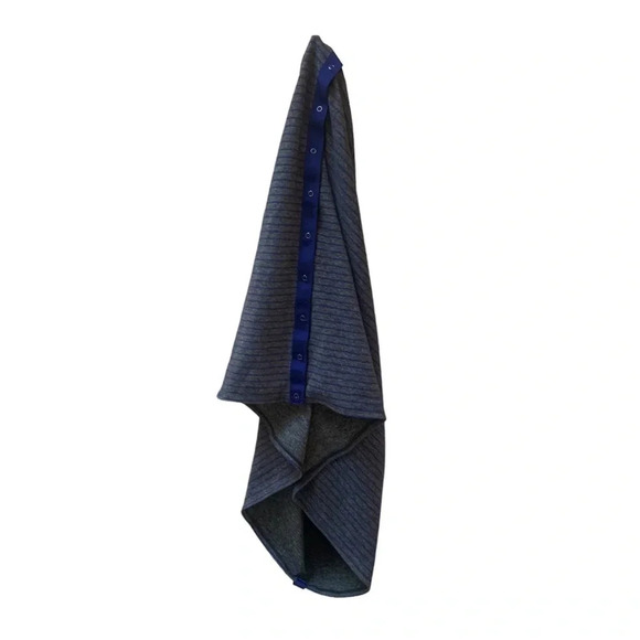 Lululemon Blue Grey Striped Snap  Up Scarf - Picture 1 of 5